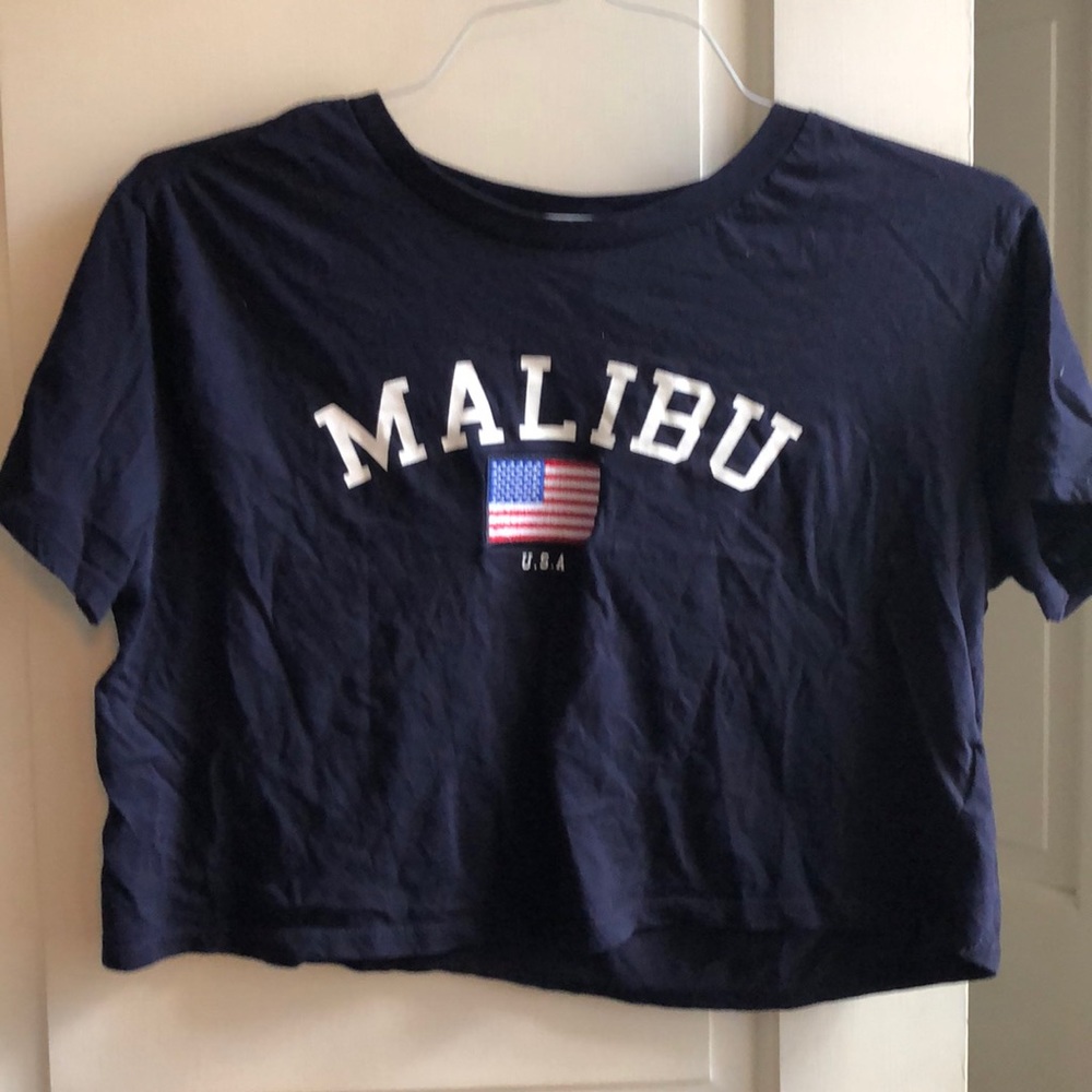 Malibu crop top in navy blue